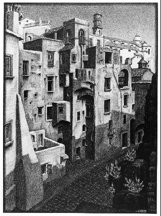 Dilapidated Houses in Atrani, 1931 - Мауріц Корнеліс Ешер