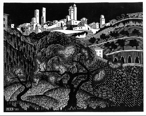 San Gimignano, 1922 - Мауріц Корнеліс Ешер