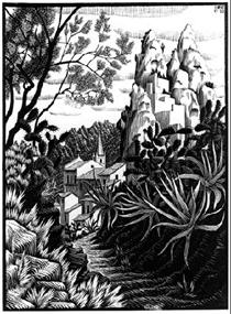Pentedattio, Calabria (December 1930) - M.C. Escher
