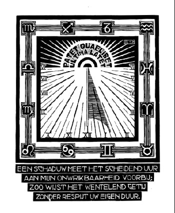 Sundial ( XXIV Emblemata: rejected plate), 1931 - Maurits Cornelis Escher