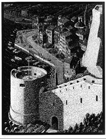 Views of the Citadel Calvi (Corsica) - Maurits Cornelis Escher