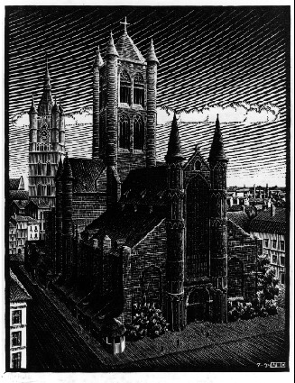 St. Bavo's, Ghent (July 1934), 1934 - M.C. Escher