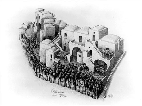Old Houses in Positano (August 1934), 1934 - M. C. Escher