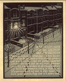 Birthday card for G.Gershoff (November 1938) - M. C. Escher