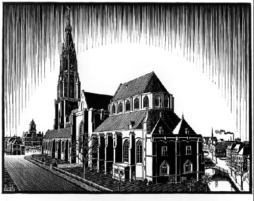 Delft: Nieuwe Kerk, 1939 - M. C. Escher