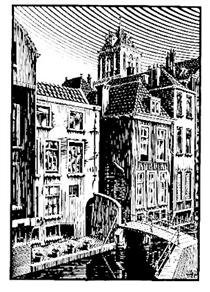 Delft: Voldersgracht (June 1939) - M.C. Escher