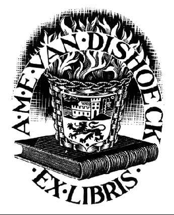 Ex libris van A.M.E. van Dishoeck, 1943 - M.C. Escher