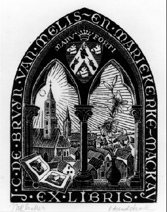 Bookplate J.C.de Bruyn van Melis (June 1946), 1946 - M.C. Escher