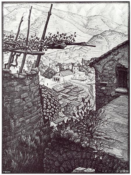 The Hamlet of Turello, Southern Italy, 1932 - M. C. Escher