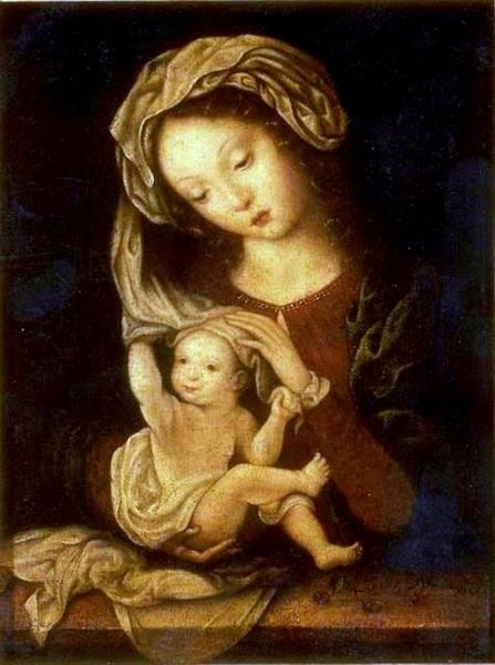 Madonna and Child with Cherries, c.1520 - Мабюз