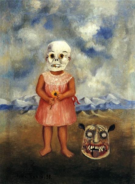 Girl with Death Mask (She Plays Alone), 1938 - Frida Kahlo