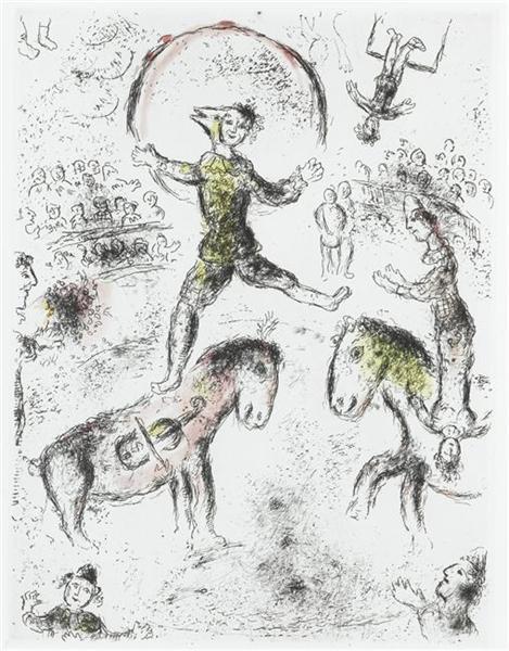 Иллюстрация к работе Луи Арагона "Тот, кто говорит, ничего не сказав", 1976 - Марк Шагал