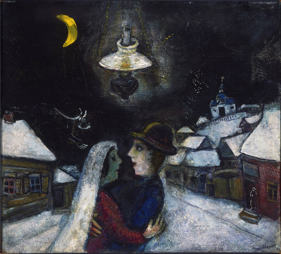 Ночью, 1943 - Марк Шагал