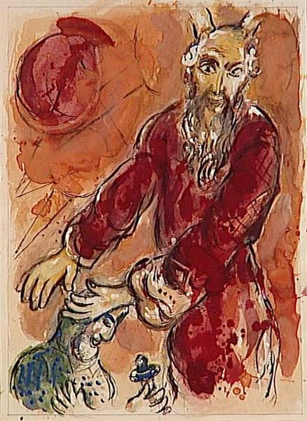 Моисей благословляет Иисуса Навина, 1966 - Марк Шагал