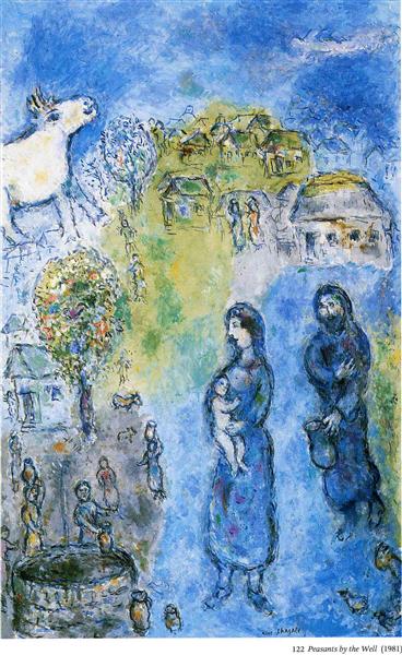 Peasants by the well, 1981 - Marc Chagall