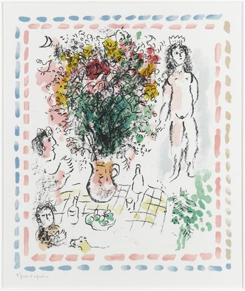 The bouquet of Queen, 1984 - Marc Chagall