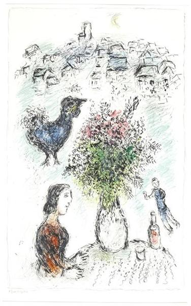 The bouquet of roses, 1980 - Marc Chagall