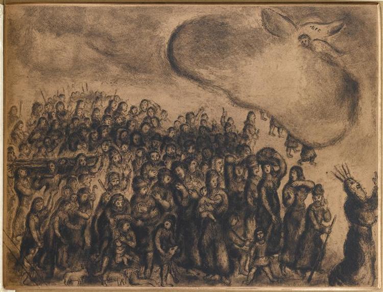 The people of Israel leaving Egypt (Exiode, XIII, 18 22), c.1956 - Marc Chagall
