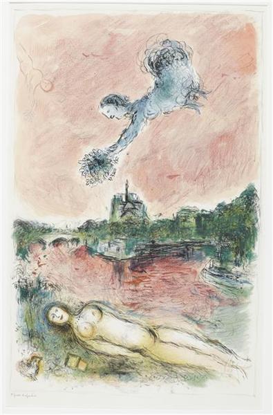 View over Notre-Dame, 1980 - Marc Chagall
