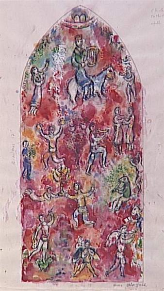 Vitrage at Chichester Cathedral (David, Psalm 150), 1978 - Marc Chagall