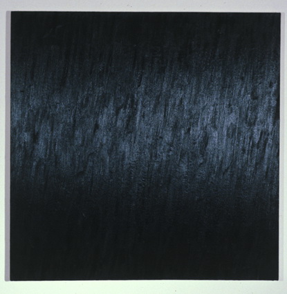 Black Painting VIII: Ultramarine Blue, Burnt Umber, 1980 - Marcia Hafif