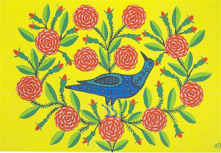 Magpie in Roses, 1983 - Maria Primachenko