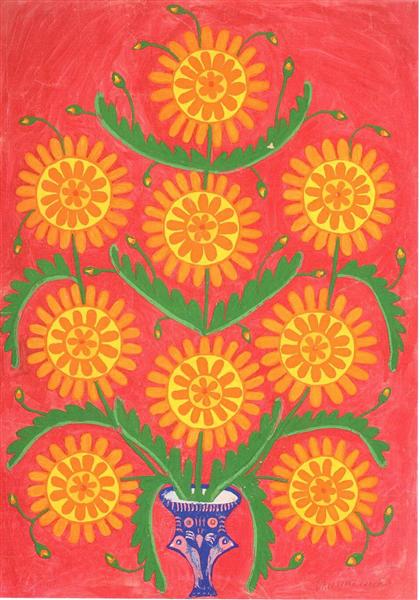 October Flowers, 1968 - Maria Primatchenko