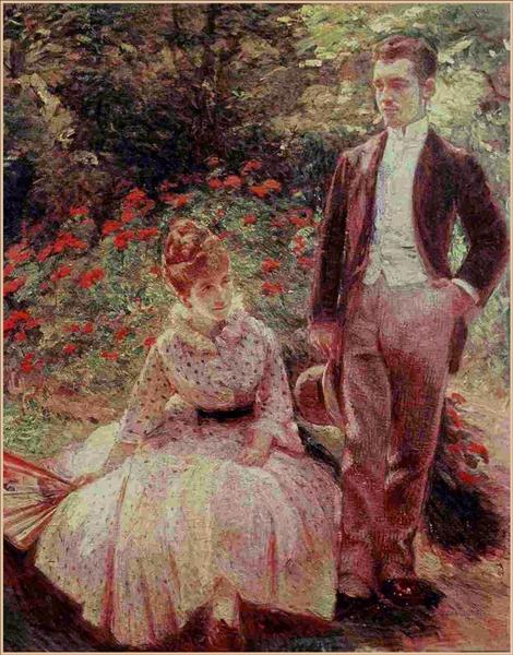 The Artist’s Son and Sister in the Garden at Sevres, 1890 - Мари Бракемон