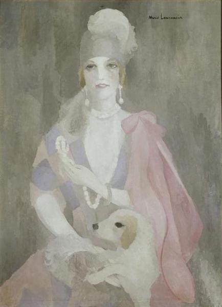 Portrait of Baroness Gourgaud with Pink Coat, 1923 - 瑪麗·羅蘭珊