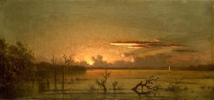 Twilight on the St. Johns River, 1885 - Мартин Джонсон Хед
