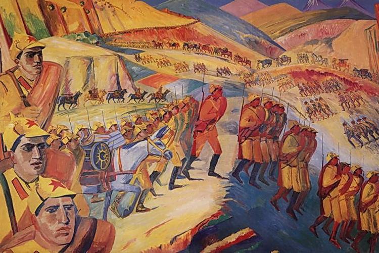 Mountainous march of armenian units, 1933 - Martiros Sarian