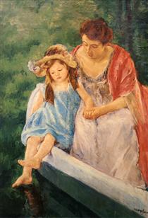 Mother And Child In A Boat - 玛丽·卡萨特