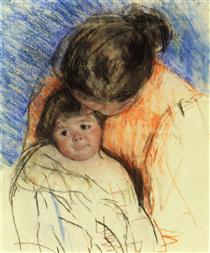 Sketch of Mother Looking down at Thomas - Mary Cassatt