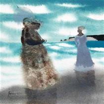 Two women on the shore - Mary Fedden