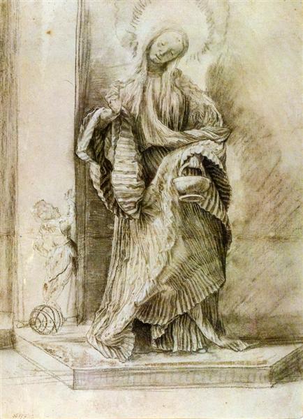 St. Dorothy with the Basket of Flowers, c.1520 - Матіас Грюневальд