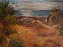 Côte d'Opale dunes au soleil couchant - Maurice Boitel