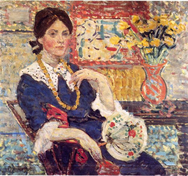 Le Rouge Portrait of Miss Edith King, c.1910 - c.1913 - Maurice Prendergast
