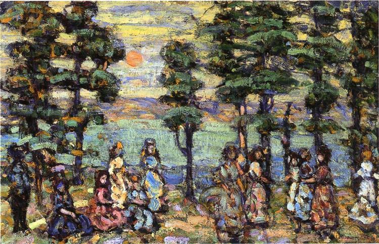 The Park at Sunset, c.1910 - c.1913 - Морис Прендергаст