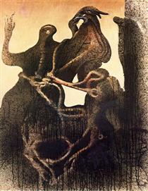 Birth of Zoomorphic Couple - Max Ernst