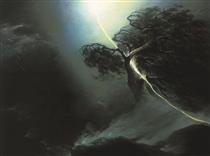 Oak fractured by a lightning. Allegory on the artist's wife death - Максим Воробьёв