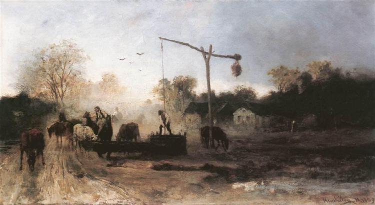 Watering, 1869 - Михай Мункачи