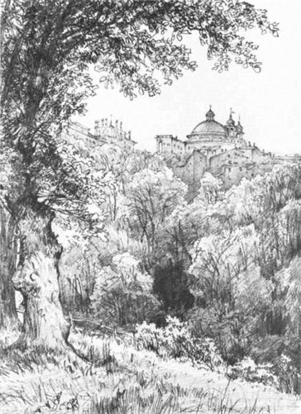 Arricia near Rome, 1835 - Михайло Лебєдєв