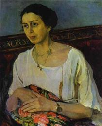 Portrait of Elena Rasumova - Mijaíl Nésterov