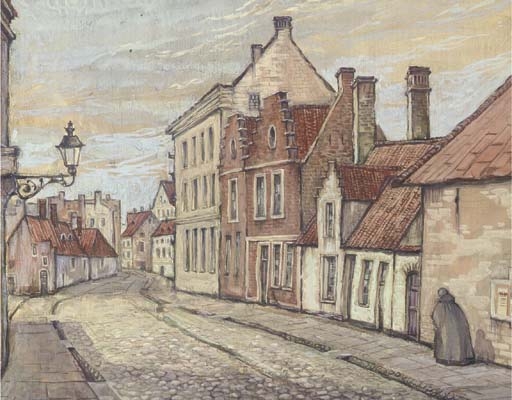A street in Bruges, 1910 - Mstislav Dobujinski