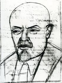 Portrait of Vladimir Lenin - Mykhailo Boychuk