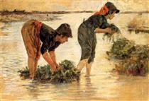 The grass harvesters at the river - Никколо Канничи