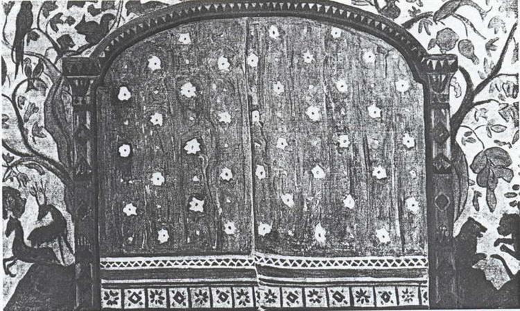 Curtain and portal for "Snow Maiden", 1919 - Nikolai Konstantinovich Roerich