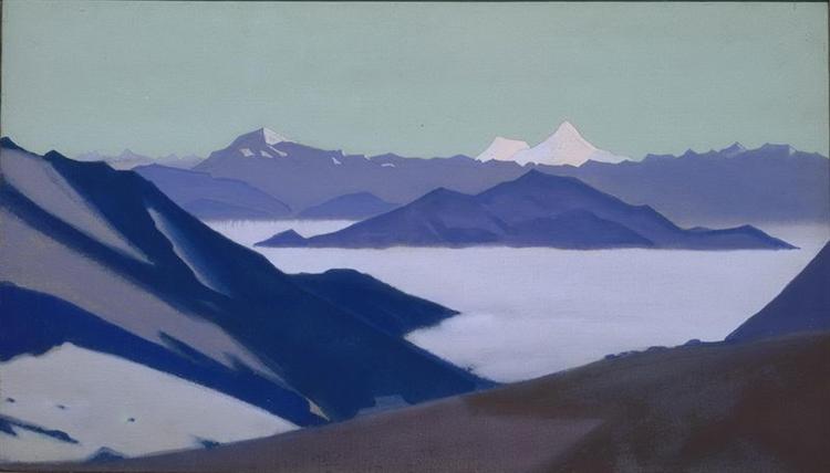 Fog in the mountains. Himalayas., c.1930 - Николай  Рерих