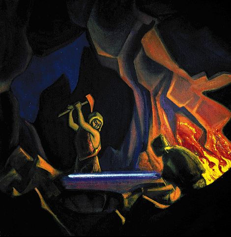 Forging the sword (Nibelung), 1941 - Nicholas Roerich