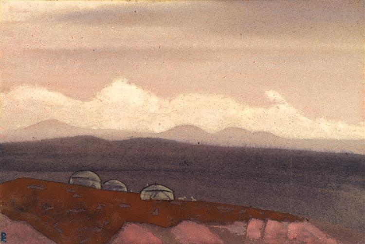 Mongolian yurtas, 1936 - Nikolái Roerich